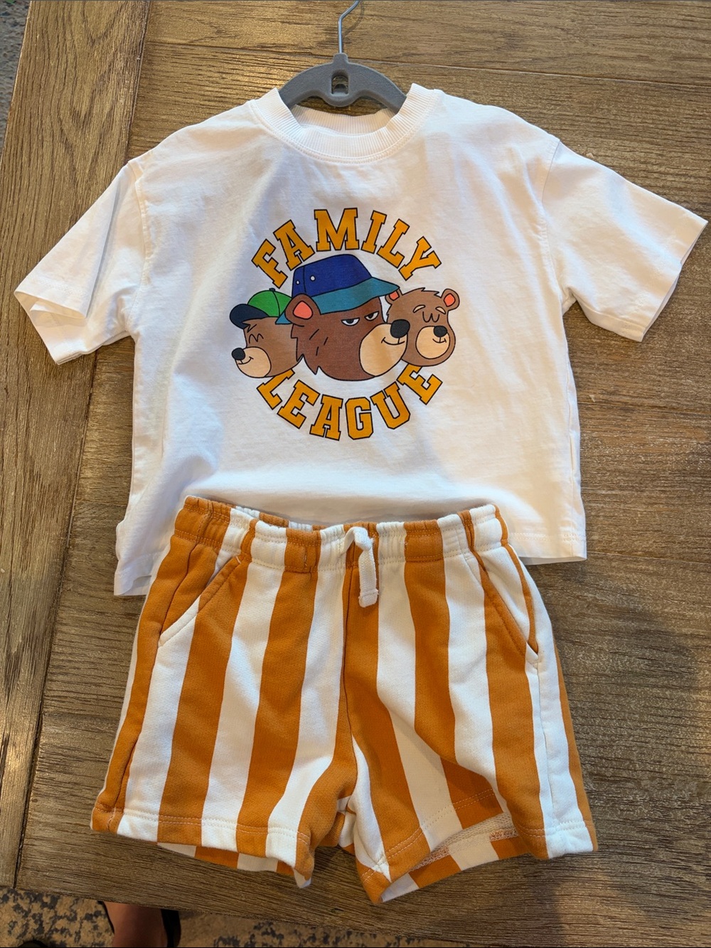 Zara Orange and White Striped Kids Matching Set